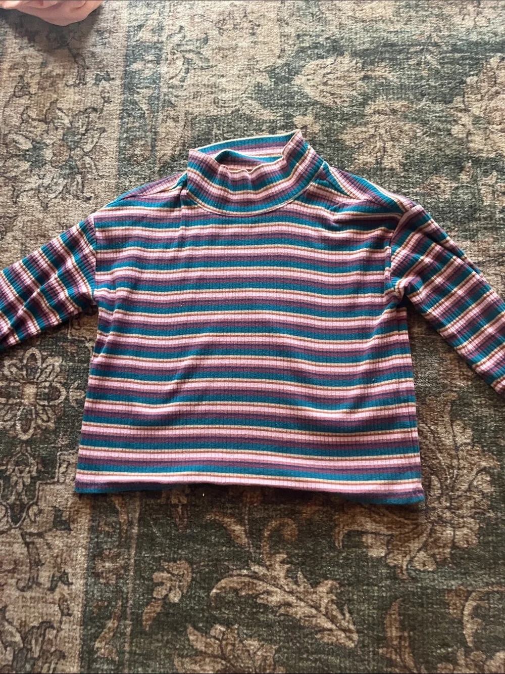 OshKosh B'gosh Girls' Striped Turtleneck - Pink, Blue & Teal